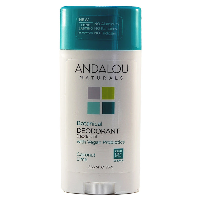 Andalou Naturals Botanical Deodorant with Vegan Probiotics Coconut Lime