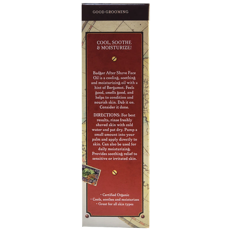 Badger Navigator  Class Man Care After Shave Moisturizing Oil Cooling Bergamot & Menthol