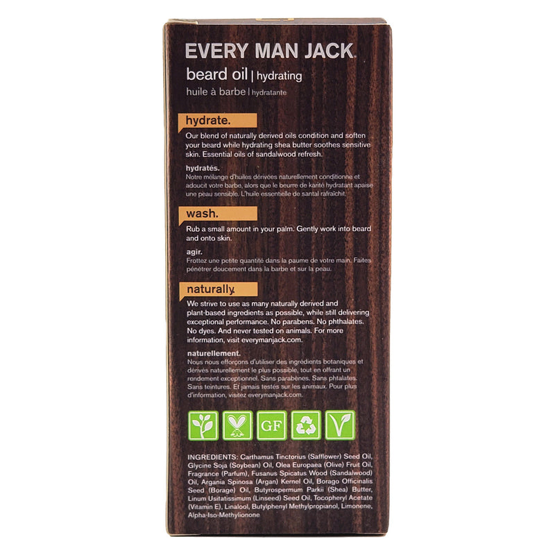 Every Man Jack Hydrating Beard Oil Sandalwood